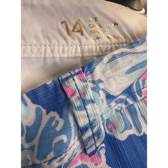 Lilly Pulitzer Callahan Shorts Size 14 Blue Pink White Print - Picture 3 of 3
